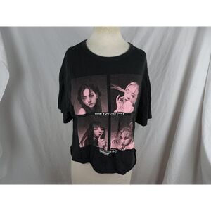 Black Pink Crop Top Size XL